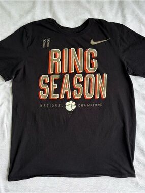Nike Clemson Football 2018 National Champions Ring Season T Shirt L Athletic Cut